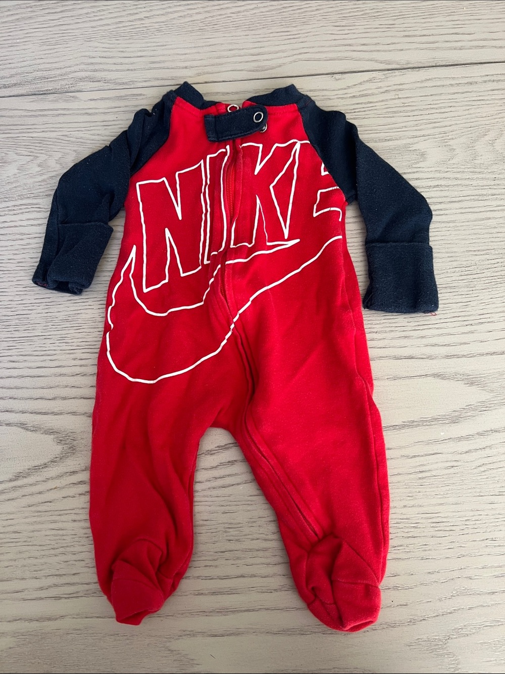 Nike Red and Black Infant Footed One-Piece